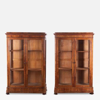 PAIR OF 19TH CENTURY FRENCH FRUIT WOOD CUPBOARDS