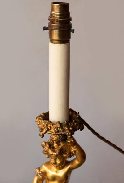 PAIR OF 19TH CENTURY GILT BRONZE CANDLESTICKS CONVERTED TO TABLE LAMPS