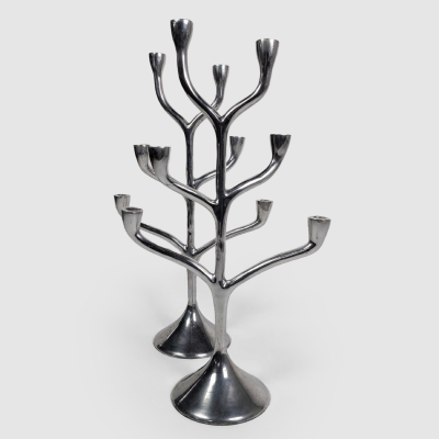 PAIR OF 6 CANDLES CANDELABRA Danish work 1970