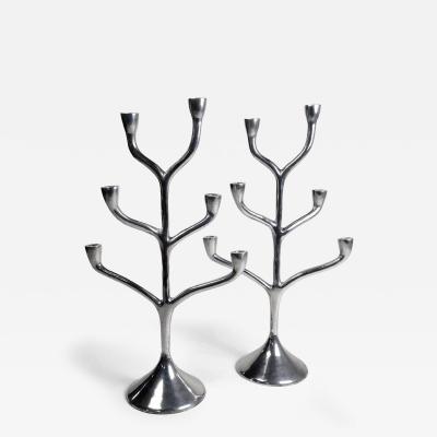 PAIR OF 6 CANDLES CANDELABRA Danish work 1970