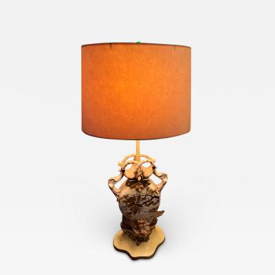 PAIR OF ART NOUVEAU EUROPEAN URN FORM CERAMIC LAMPS