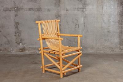PAIR OF BAMBOO ARMCHAIRS