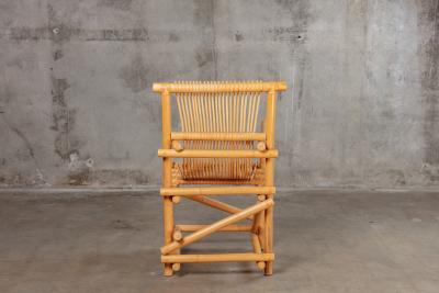 PAIR OF BAMBOO ARMCHAIRS