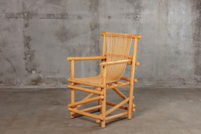 PAIR OF BAMBOO ARMCHAIRS