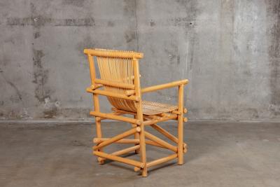 PAIR OF BAMBOO ARMCHAIRS