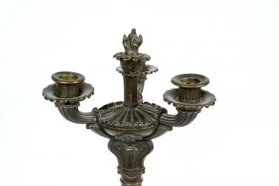 PAIR OF BRONZE CHARLES X CANDELABRAS