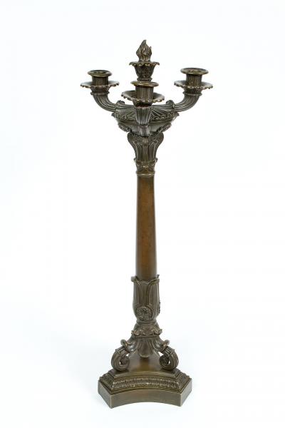 PAIR OF BRONZE CHARLES X CANDELABRAS