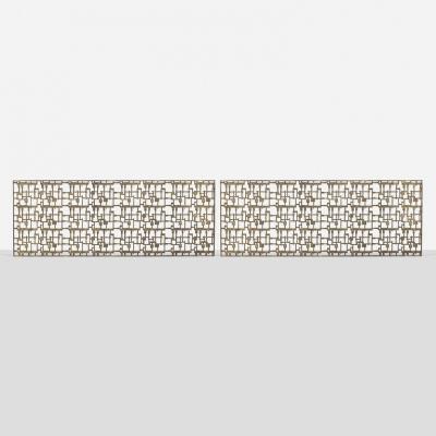 PAIR OF BRUTALIST STYLE MODERNIST BRONZED PATINATED CAST ALUMINIUM