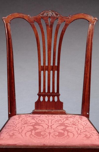 PAIR OF CARVED CHIPPENDALE SIDE CHAIRS