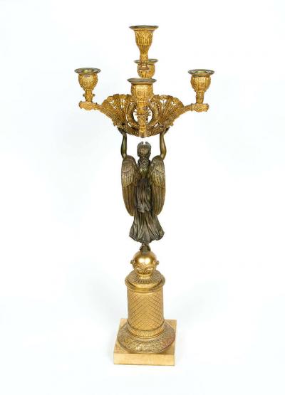 PAIR OF CHARLES X BRONZE CANDELABRAS