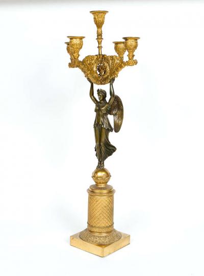 PAIR OF CHARLES X BRONZE CANDELABRAS