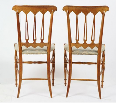 PAIR OF CHARLES X PERIOD SYCOMNORE BALLROOM CHAIRS