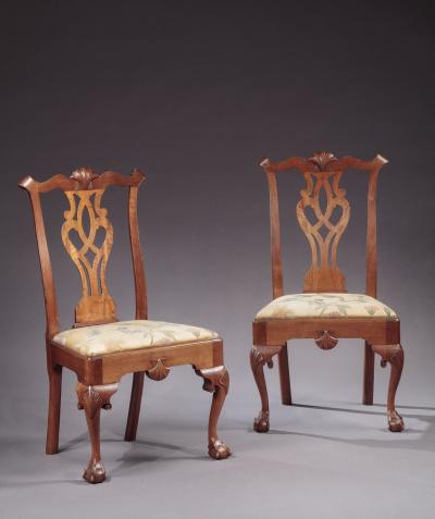 PAIR OF CHIPPENDALE SIDE CHAIRS