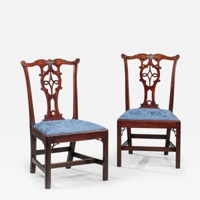 PAIR OF CHIPPENDALE SIDE CHAIRS