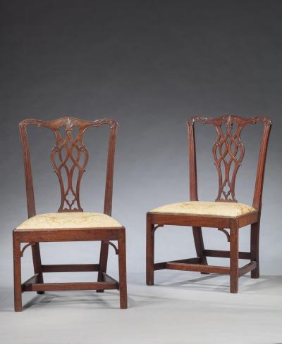 PAIR OF CHIPPENDALE SIDE CHAIRS