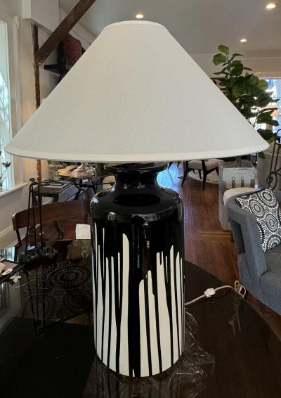 PAIR OF DRIP GLAZE TABLE LAMPS