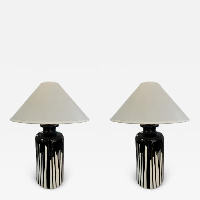 PAIR OF DRIP GLAZE TABLE LAMPS