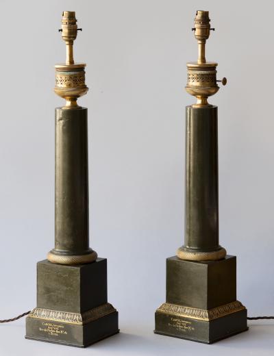 PAIR OF EARLY 19TH CENTURY BRONZE CARCEL LAMPS CONVERTED TO ELECTRICITY
