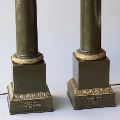 PAIR OF EARLY 19TH CENTURY BRONZE CARCEL LAMPS CONVERTED TO ELECTRICITY