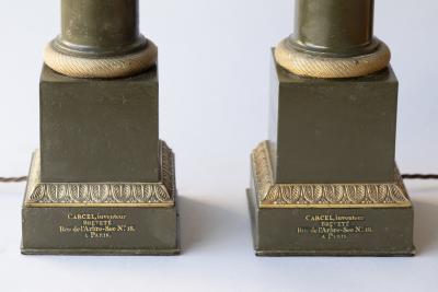 PAIR OF EARLY 19TH CENTURY BRONZE CARCEL LAMPS CONVERTED TO ELECTRICITY
