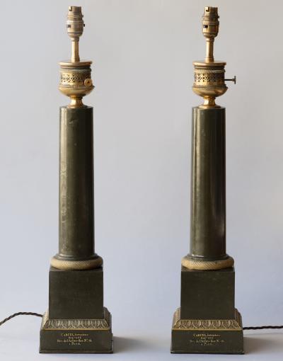 PAIR OF EARLY 19TH CENTURY BRONZE CARCEL LAMPS CONVERTED TO ELECTRICITY