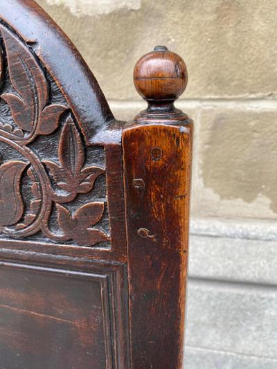 PAIR OF ENGLISH 17TH CENTURY PERIOD OAK HALL CHAIRS