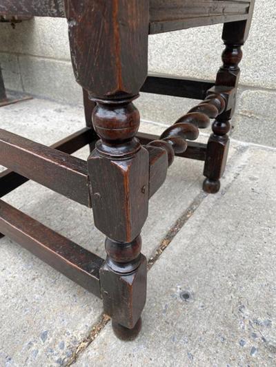 PAIR OF ENGLISH 17TH CENTURY PERIOD OAK HALL CHAIRS