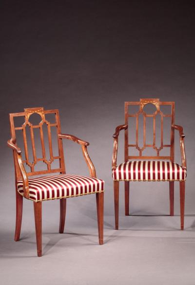 PAIR OF FEDERAL INLAID ARMCHAIRS