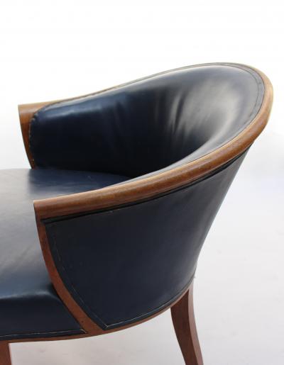 PAIR OF FINE FRENCH ART DECO WALNUT VISITOR ARMCHAIRS BY LELEU