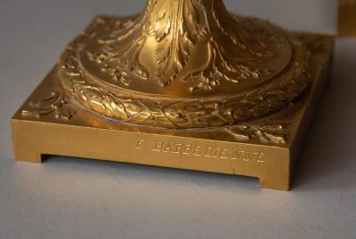 PAIR OF FINE QUALITY 19TH CENTURY GILT BRONZE CANDLESTICKS