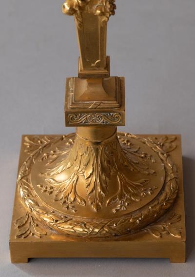 PAIR OF FINE QUALITY 19TH CENTURY GILT BRONZE CANDLESTICKS