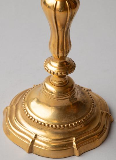 PAIR OF GILT BRONZE 18TH CENTURY LOUIS XV CANDLESTICKS