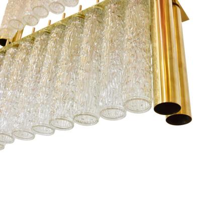 PAIR OF GLASS AND BRASS TUBI TEMPIO WALL LIGHTS