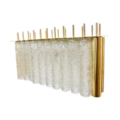 PAIR OF GLASS AND BRASS TUBI TEMPIO WALL LIGHTS