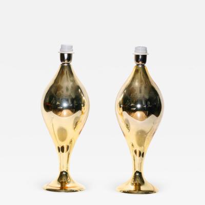 PAIR OF GOLD MIRRORED TABLE LAMPS