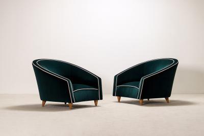 PAIR OF ITALIAN ARMCHAIRS CIRCA 1950 60