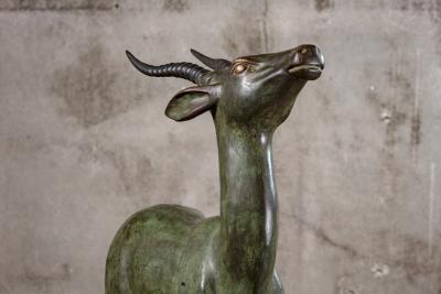 PAIR OF ITALIAN BRONZE STANDING DEER