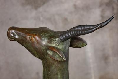 PAIR OF ITALIAN BRONZE STANDING DEER