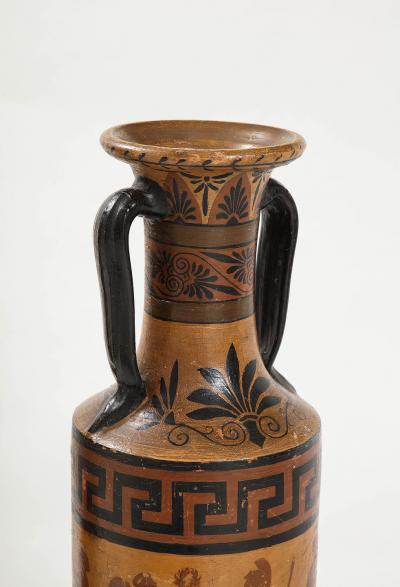 PAIR OF ITALIAN CERAMIC AMPHORA S IN THE ETRUSCAN STYLE