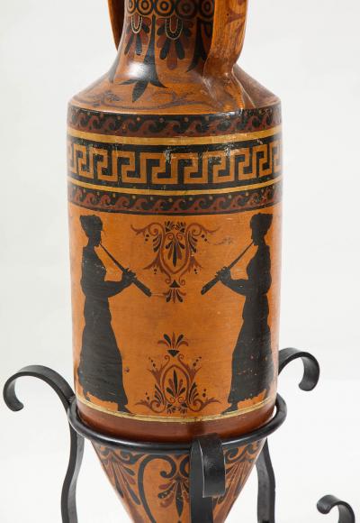 PAIR OF ITALIAN CERAMIC AMPHORA S IN THE ETRUSCAN STYLE