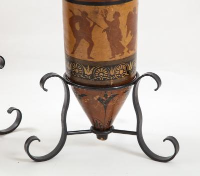 PAIR OF ITALIAN CERAMIC AMPHORA S IN THE ETRUSCAN STYLE