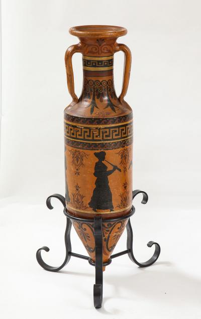 PAIR OF ITALIAN CERAMIC AMPHORA S IN THE ETRUSCAN STYLE