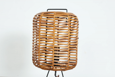 PAIR OF ITALIAN RATTAN TABLE LAMPS
