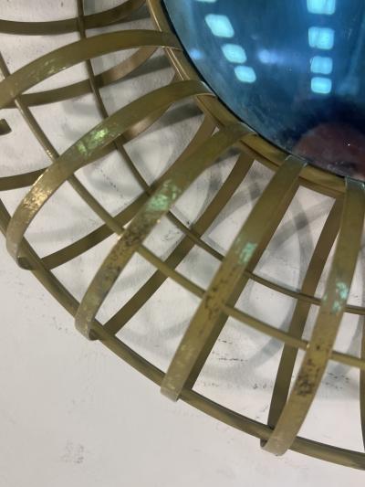 PAIR OF MODERN GILT METAL CAGE FORM MIRRORS