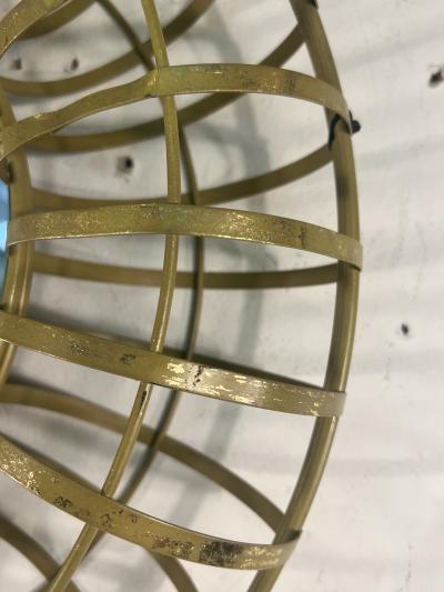 PAIR OF MODERN GILT METAL CAGE FORM MIRRORS