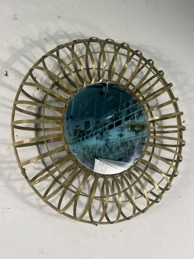 PAIR OF MODERN GILT METAL CAGE FORM MIRRORS