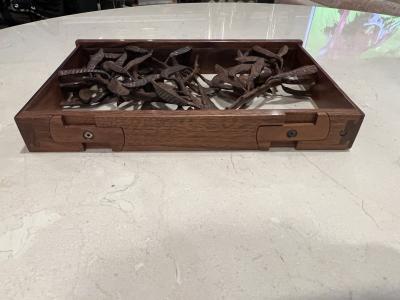 PAIR OF MODERNIST WALNUT STERLING MENORAHS BY DAVID MOSS AND NOAH GREENBERG