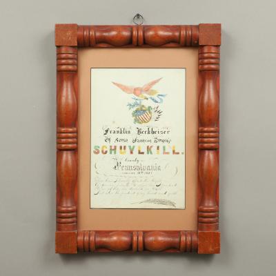 PAIR OF PATRIOTIC WATERCOLORS DEPICTING EAGLES