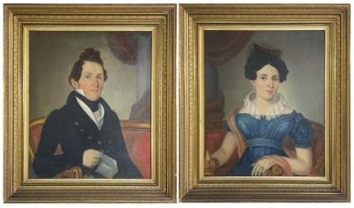 PAIR OF PORTRAITS OF A HUSBAND AND WIFE