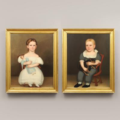 PAIR OF PORTRAITS OF DEBORAH AND ELIJAH THOMPSON